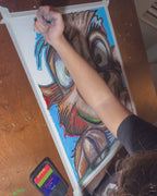 Cute Baby Goat - ORIGINAL OIL PASTEL ARTWORK - 19x24" (video attached)