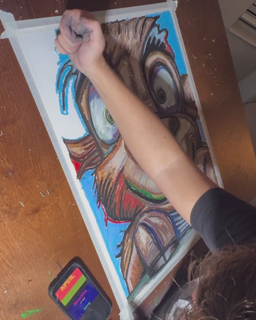 Cute Baby Goat - ORIGINAL OIL PASTEL ARTWORK - 19x24" (video attached)