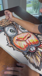 Curly Sue - ORIGINAL OIL PASTEL ARTWORK - 19x24" (video attached)