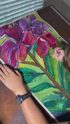 Desert Wild Flowers - ORIGINAL artwork 22x30” (video attached)
