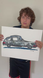 Vintage Carrera - ORIGINAL OIL PASTEL ARTWORK