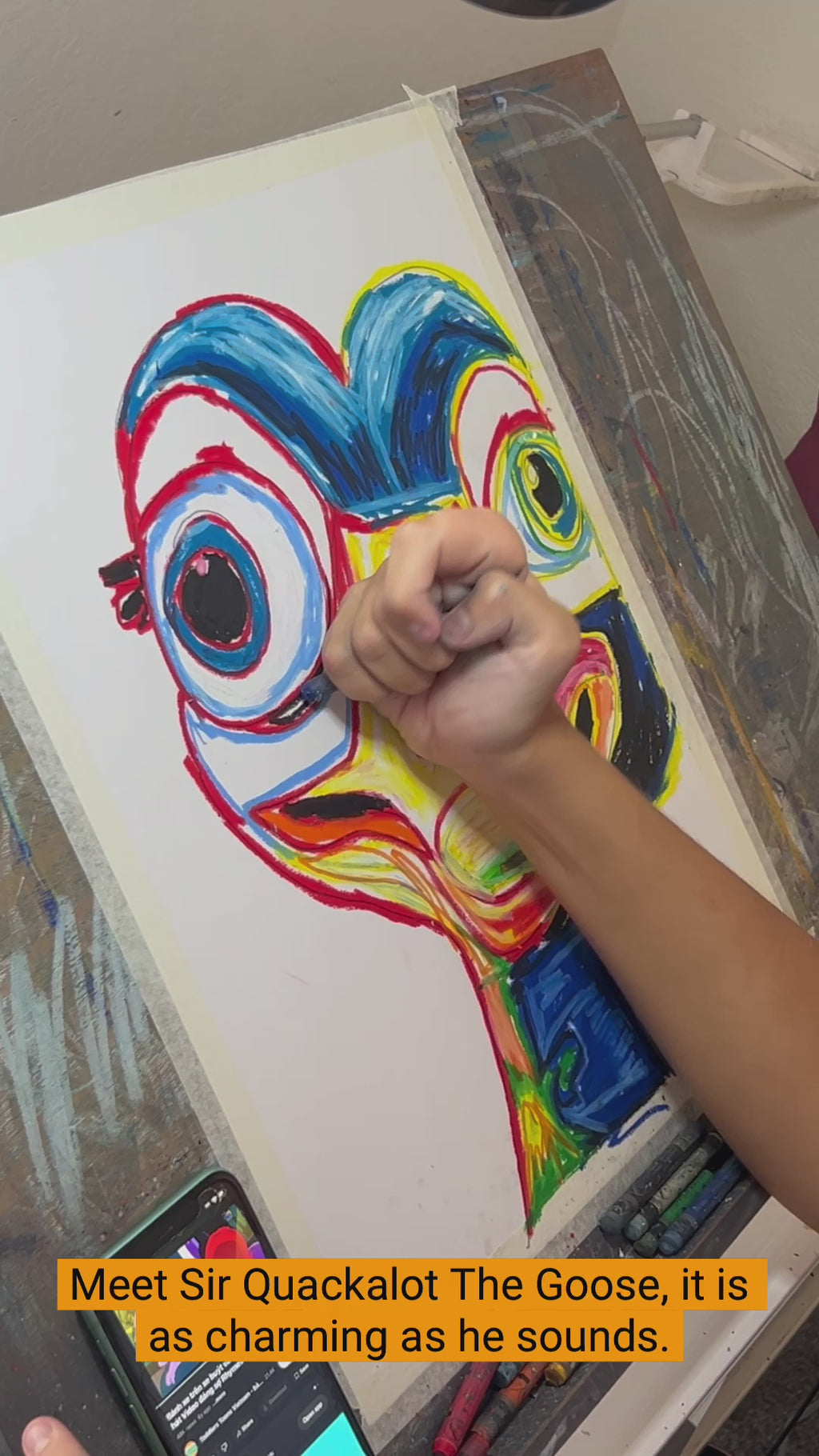 Sir Quackalot  - ORIGINAL  14x17” (video attached)