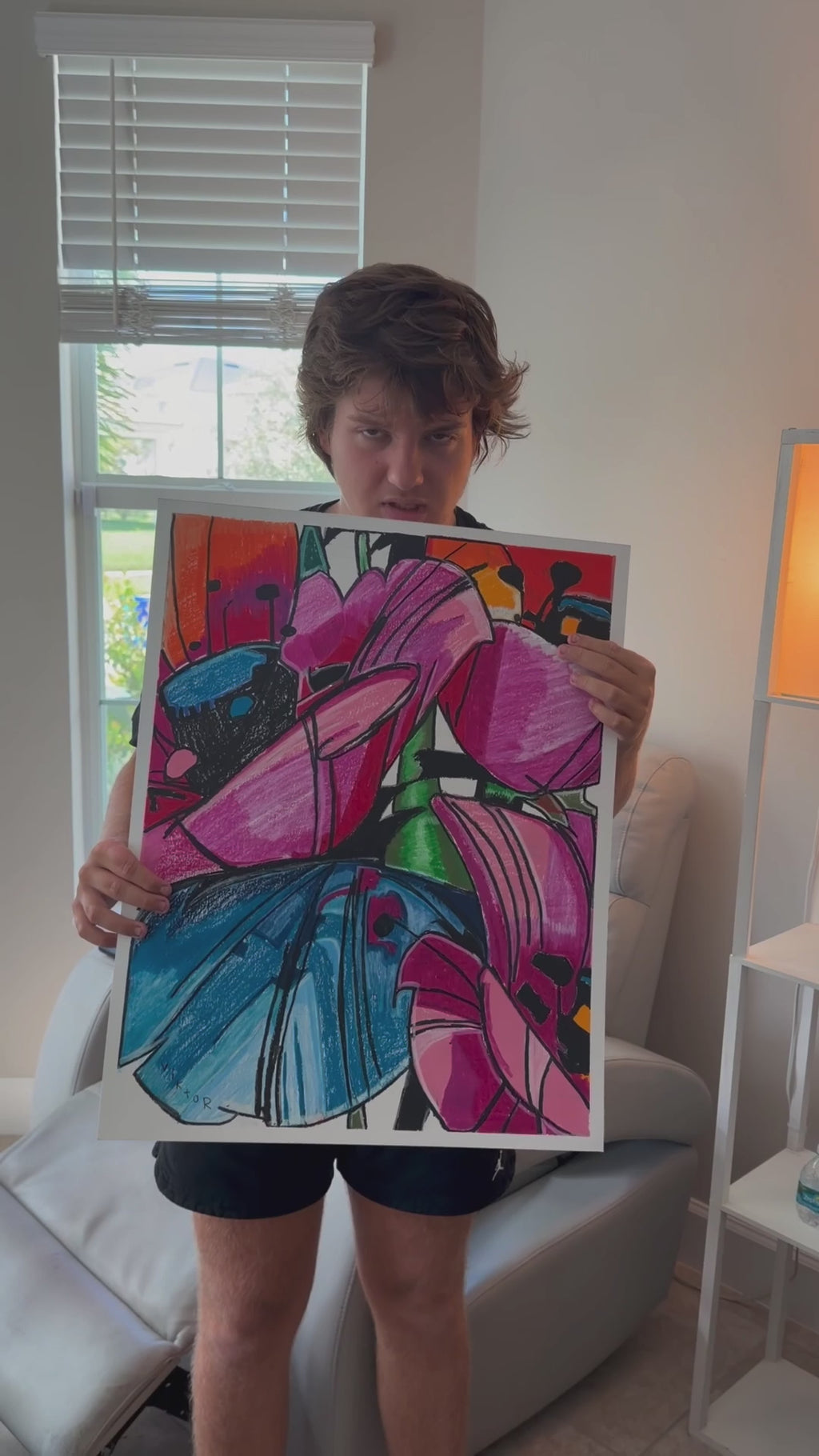 Magenta Mirage - ORIGINAL OIL PASTEL ARTWORK - 19x24" (video attached)