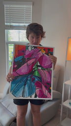 Magenta Mirage - ORIGINAL OIL PASTEL ARTWORK - 19x24" (video attached)