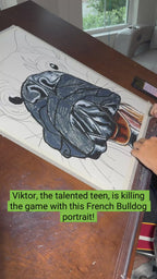 Mr Ink - ORIGINAL OIL PASTEL ARTWORK - 19x24" (video attached)