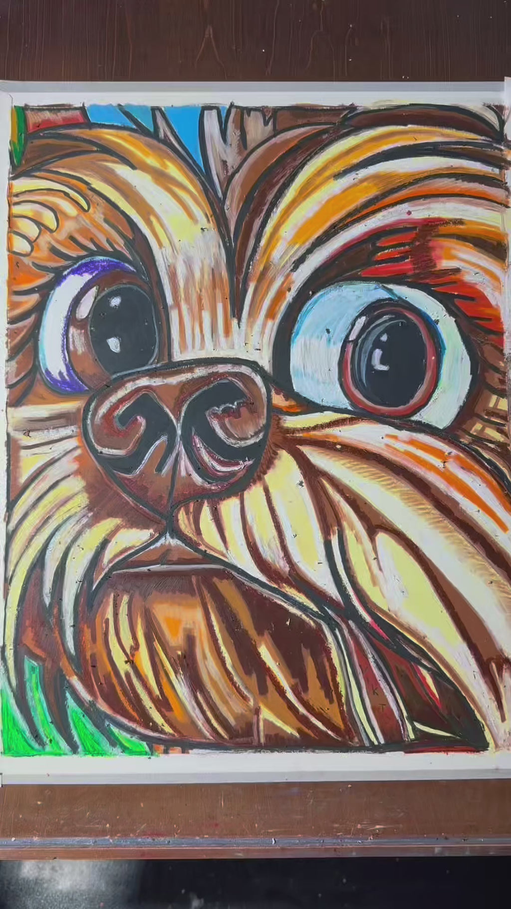 A Friend for Life - ORIGINAL OIL PASTEL ARTWORK - 19x24" (Video attached)
