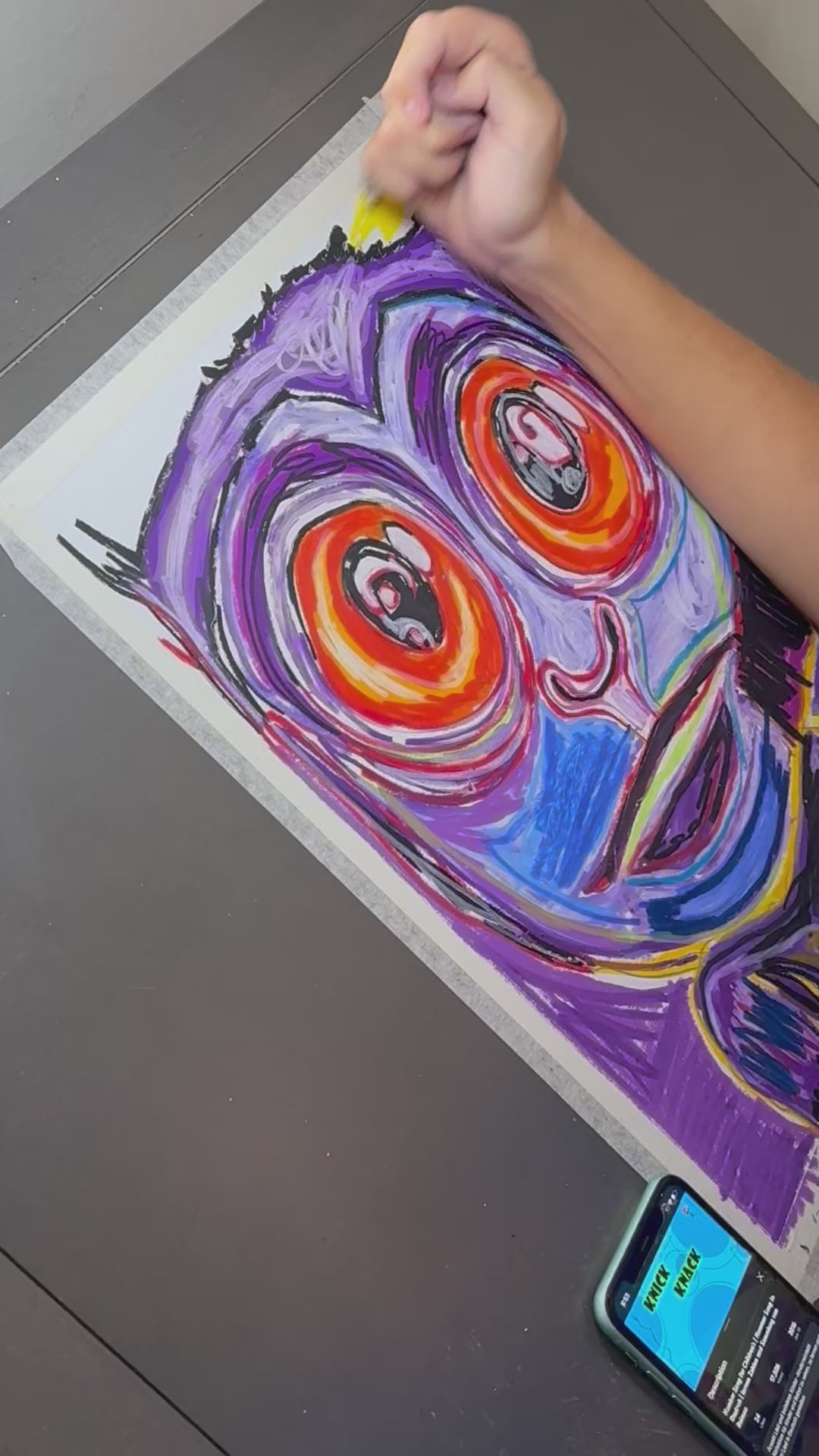 Purple Monkey - ORIGINAL 14x17”