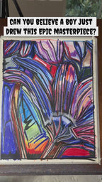 Purple Lily - ORIGINAL OIL PASTEL ARTWORK - 19x24"(video attached)