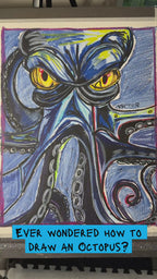 Blue Octopus- ORIGINAL 16x20” (video attached)