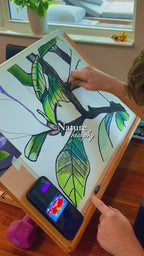 Purple Flowering Tree - ORIGINAL OIL PASTEL ARTWORK - 20x16" (video attached)