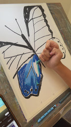The Blue Butterfly - ORIGINAL  14x17”