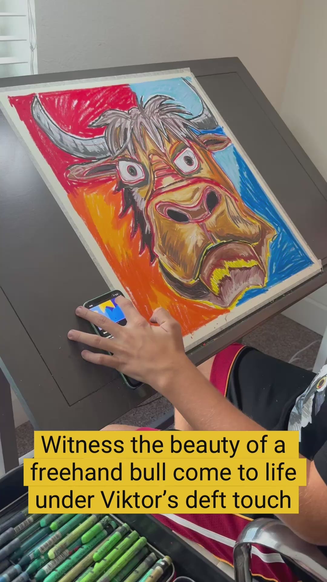 Maddox - ORIGINAL OIL PASTEL - 19x21” (video attached)