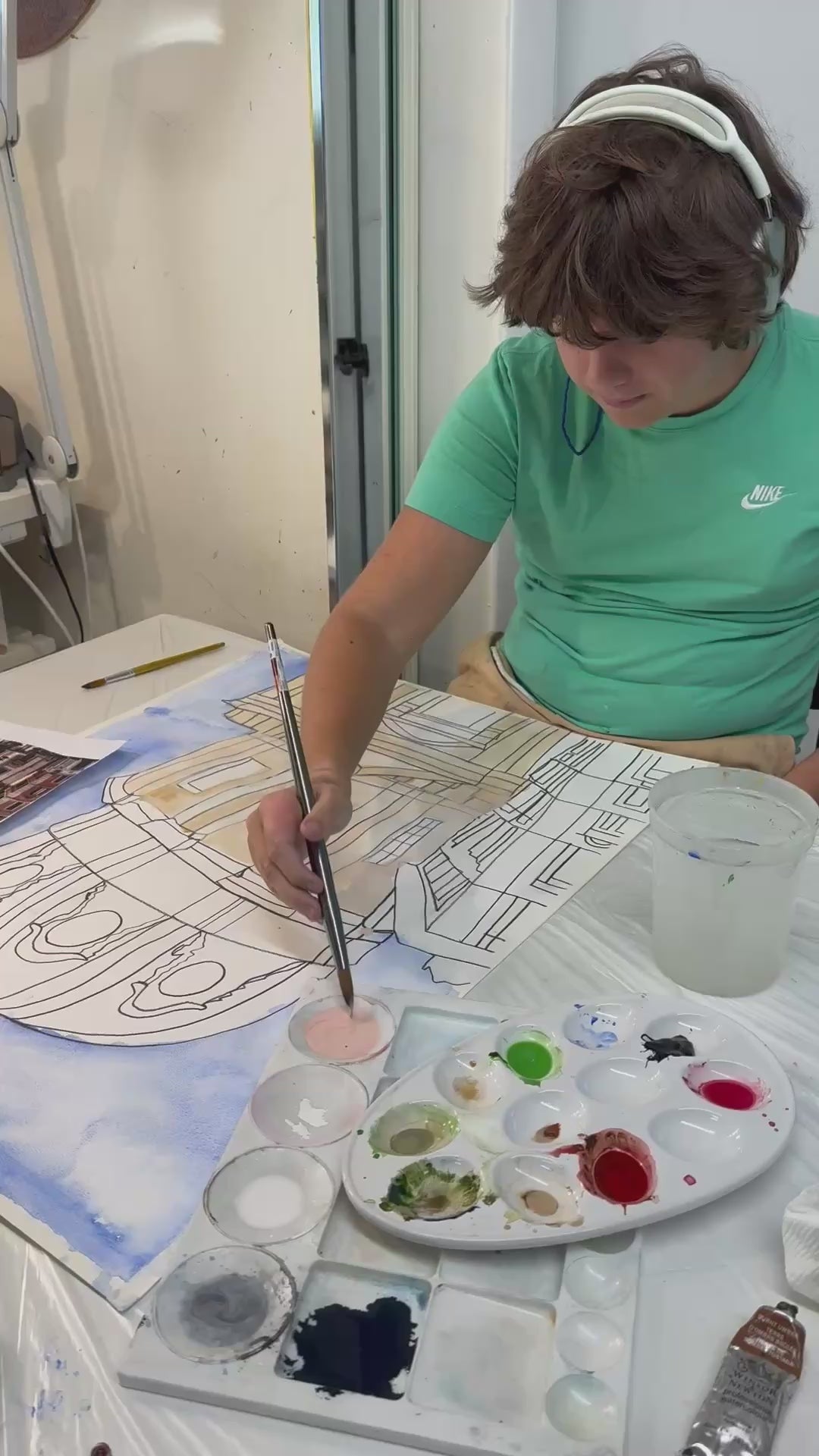 Santa Maria di Loreto - ORIGINAL Watercolor artwork 22x30”