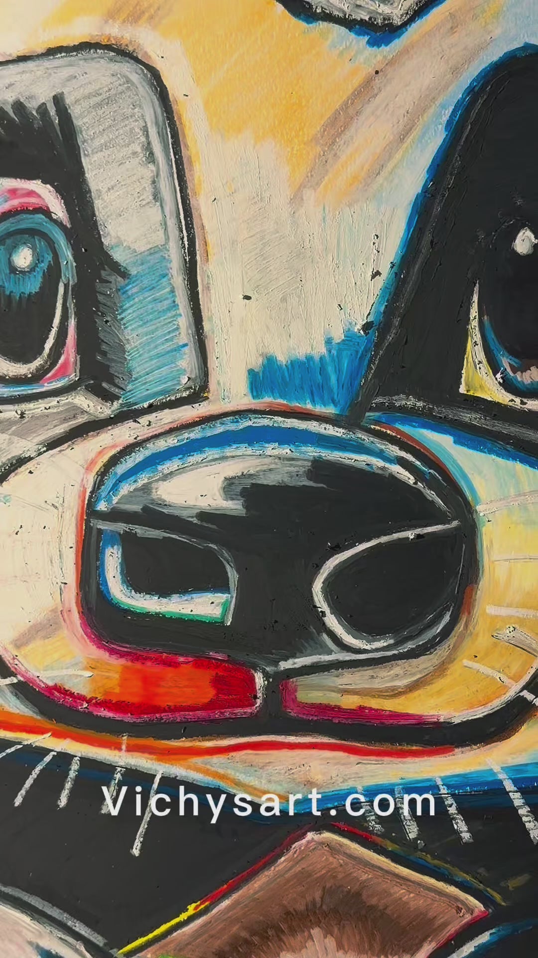 Badger  - ORIGINAL OIL PASTEL ARTWORK - 19x24" (video attached)