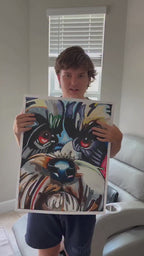Gizmo  - ORIGINAL OIL PASTEL ARTWORK - 19x24" (video attached)