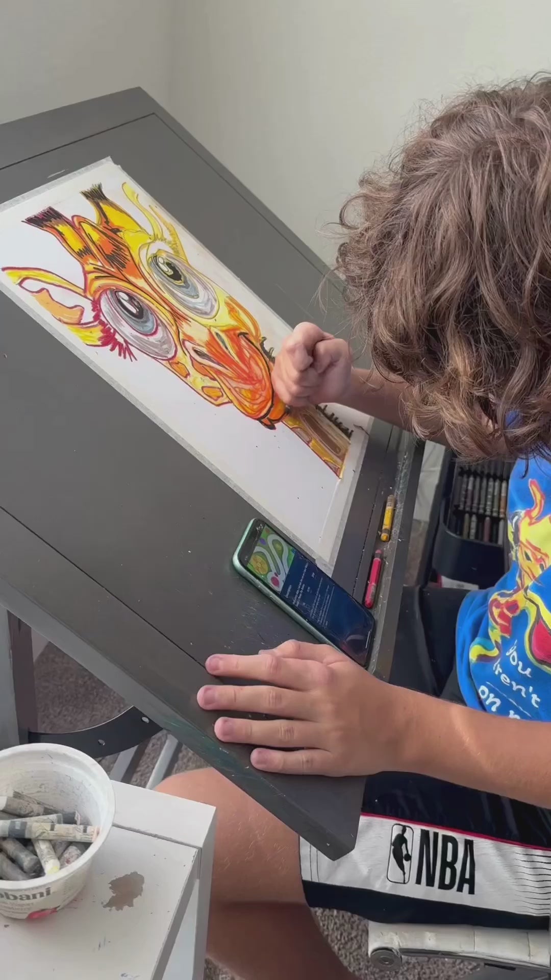 The Yellow Giraffe - ORIGINAL  14x17”