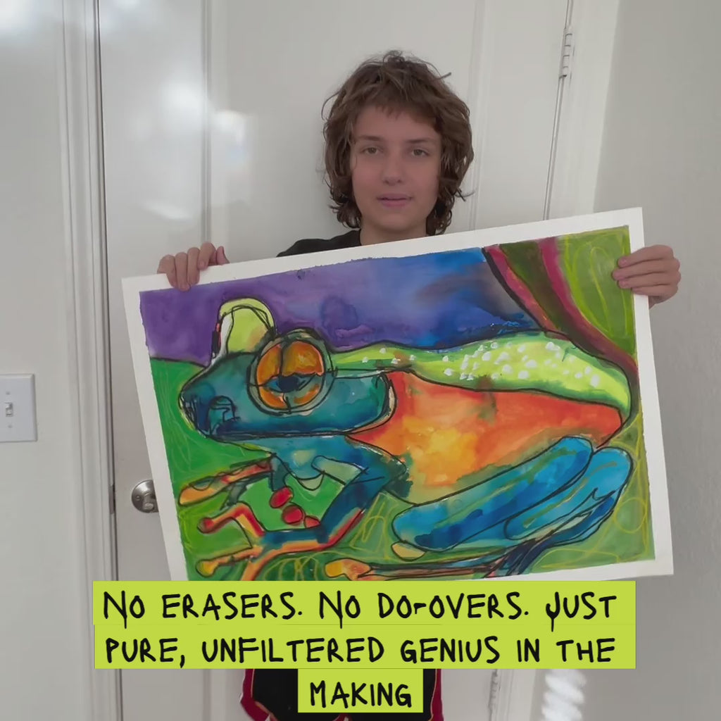 Watercolor Frog II - ORIGINAL 22x30” (video attached)