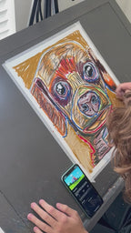 Lola the Poodle  - ORIGINAL  14x17”