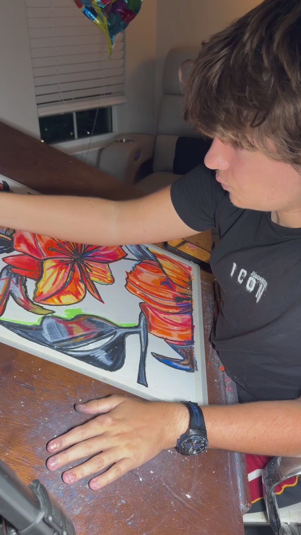 Flavor of Beauty - ORIGINAL OIL PASTEL ARTWORK - 19x24"(video attached)