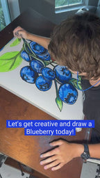 Beautifully Blue - ORIGINAL OIL PASTEL ARTWORK - 19x24" (video attached)