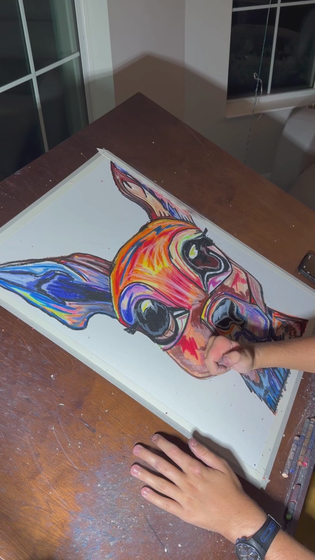 Cute Doe - ORIGINAL OIL PASTEL ARTWORK - 19x24" (video attached)