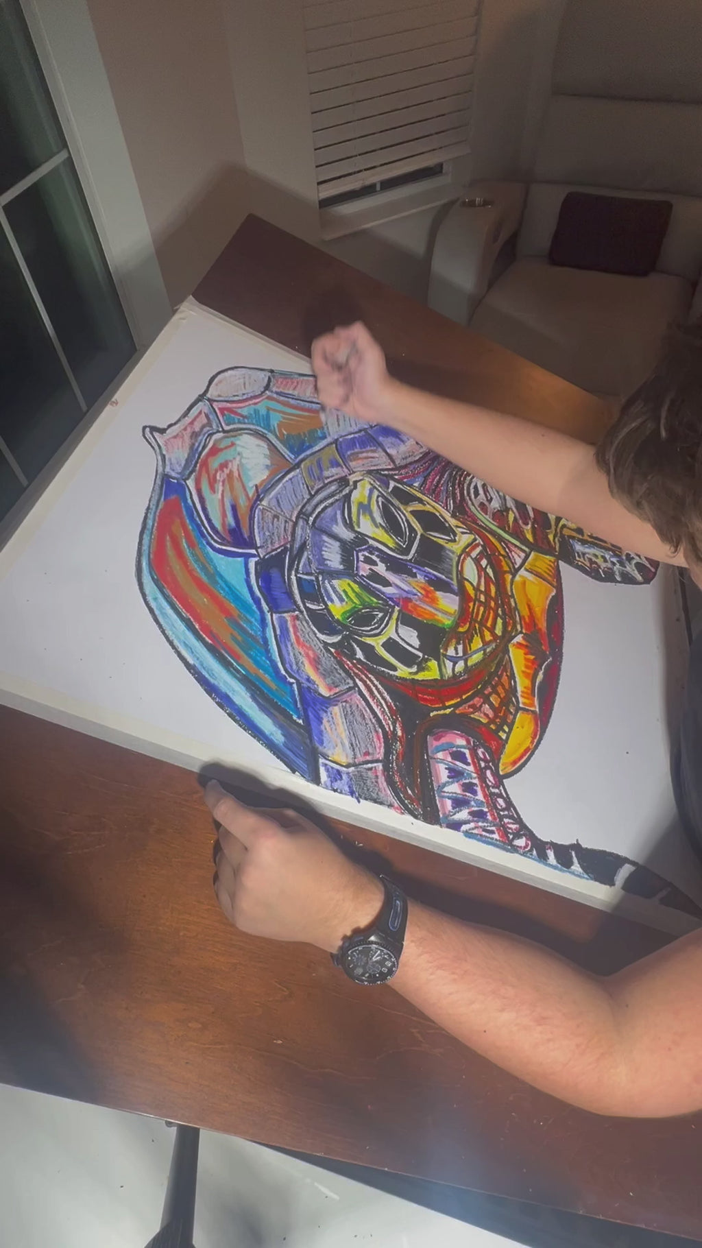 Sea Turtle's Solace - ORIGINAL OIL PASTEL ARTWORK - 22x30" (video attached)