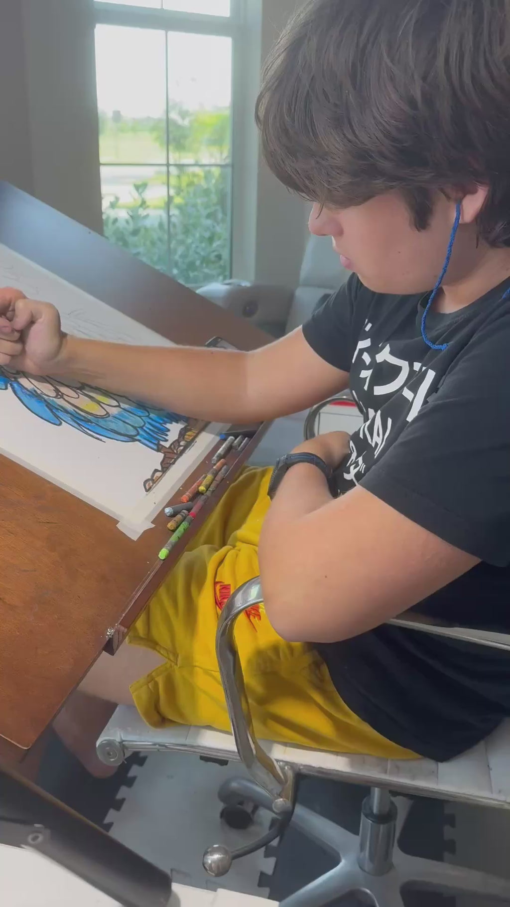 Fred - ORIGINAL OIL PASTEL ARTWORK - 19x24" (video attached)