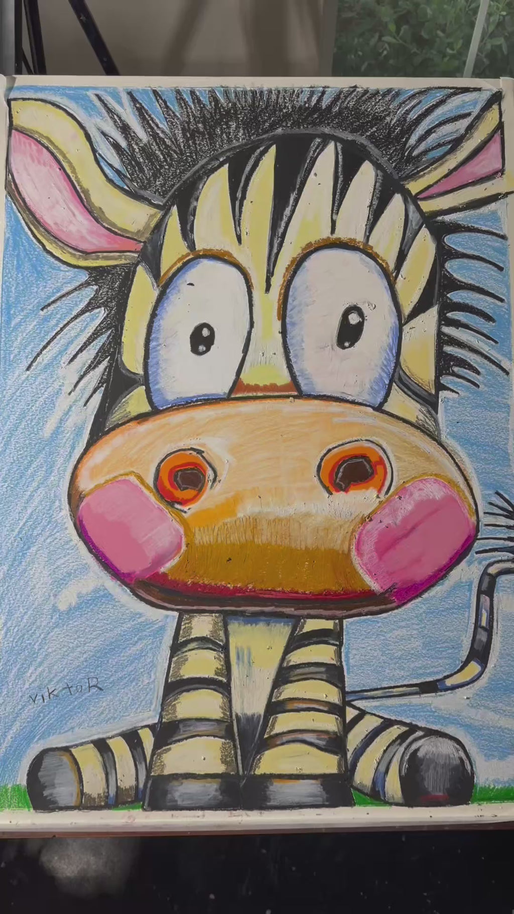 Little Stripe - ORIGINAL Watercolor artwork 22x30” (video attached)