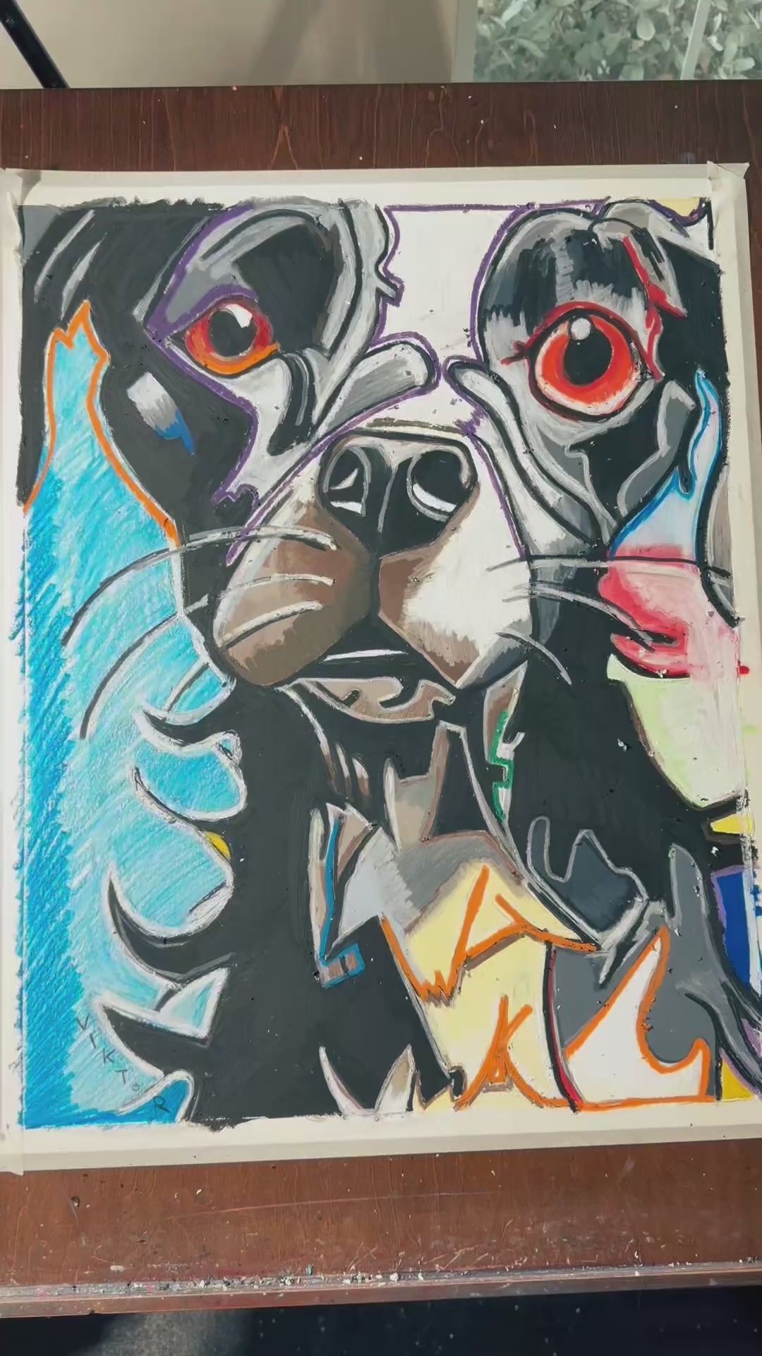 Pawsome Pal - Original oil pastels artwork 19x24” (video attached)