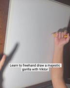 Abstract Gorilla - ORIGINAL OIL PASTEL ARTWORK - 19x24" (video attached)