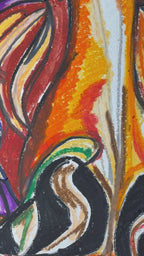 Molly The Giraffe - ORIGINAL OIL PASTEL ARTWORK - 22x30" (video attached)