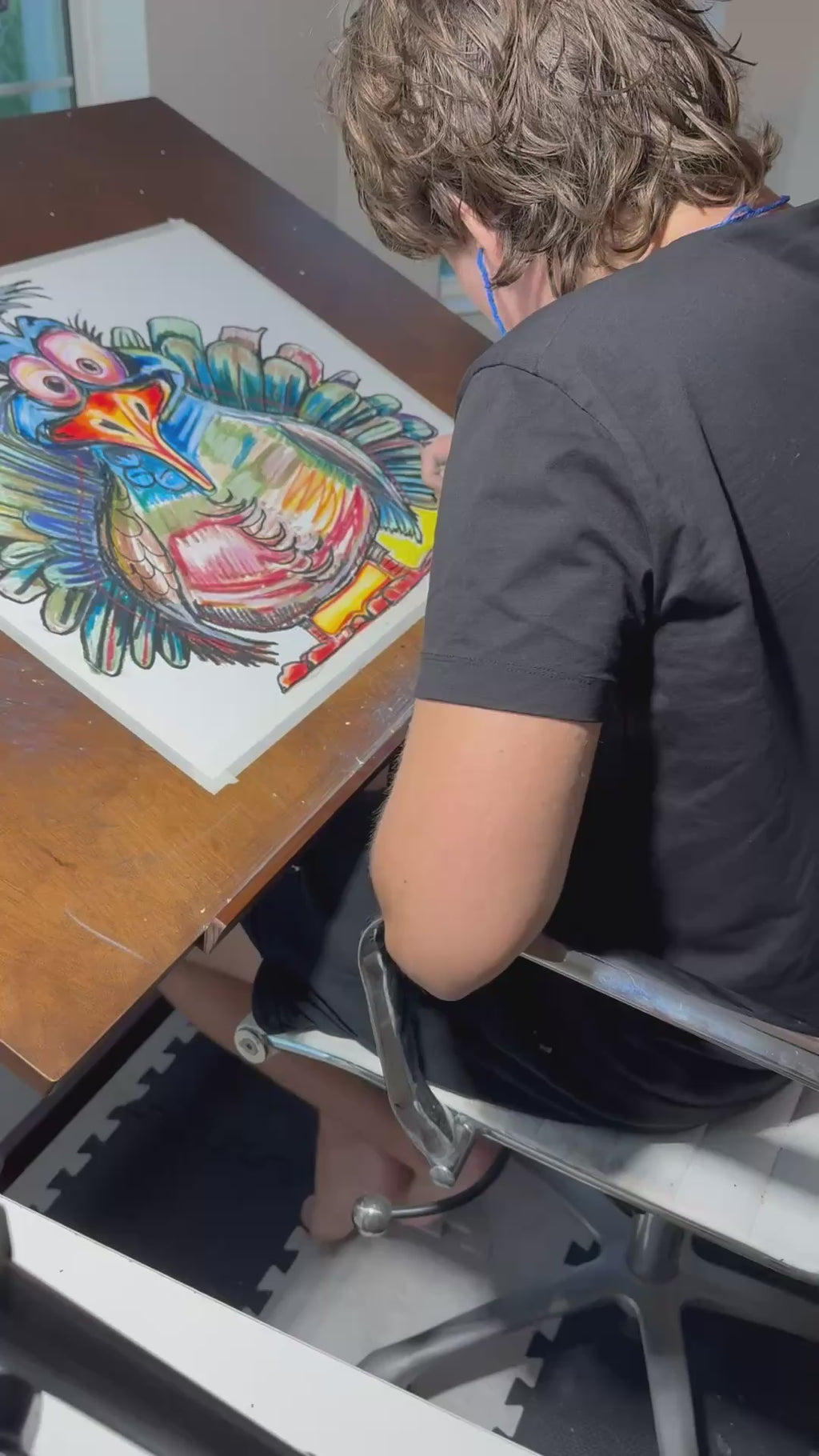 Tommy Boy - ORIGINAL OIL PASTEL ARTWORK - 19x24" (video attached)