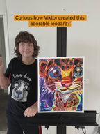 Leo The Leopard  - ORIGINAL OIL PASTELS ARTWORK 14x17”