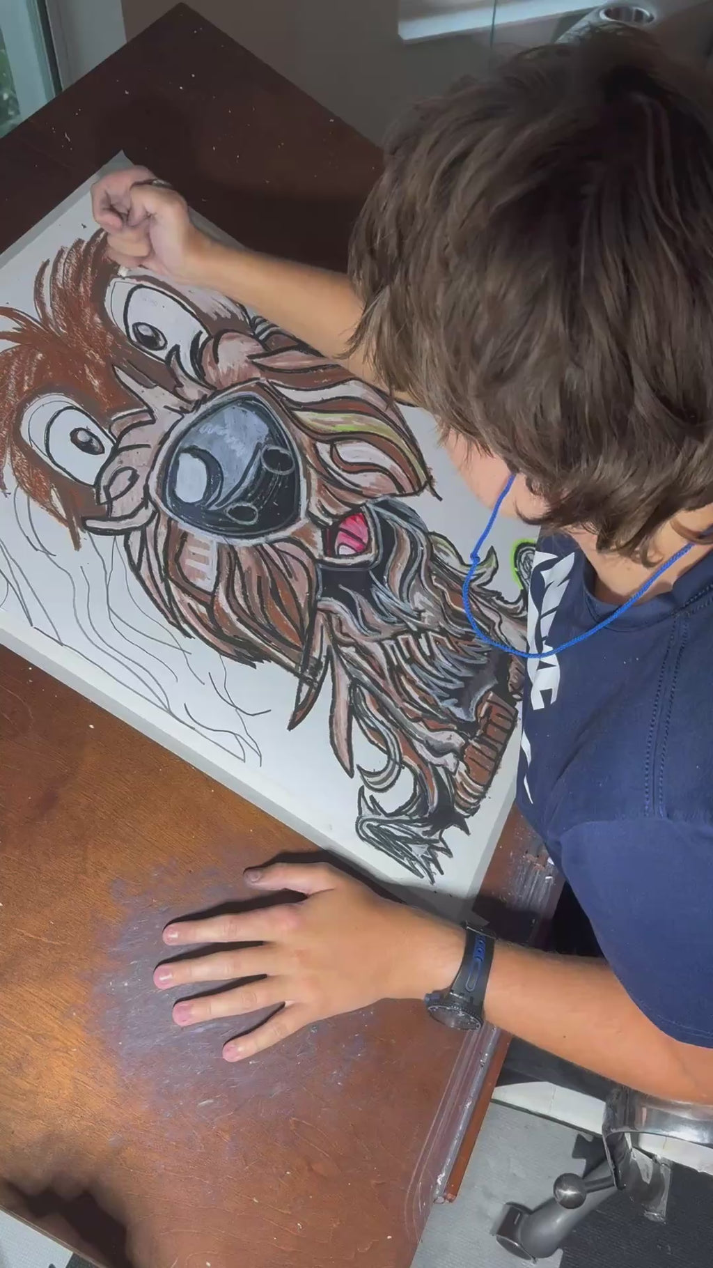 Cockapoo - ORIGINAL OIL PASTEL ARTWORK - 19x24" (video attached)
