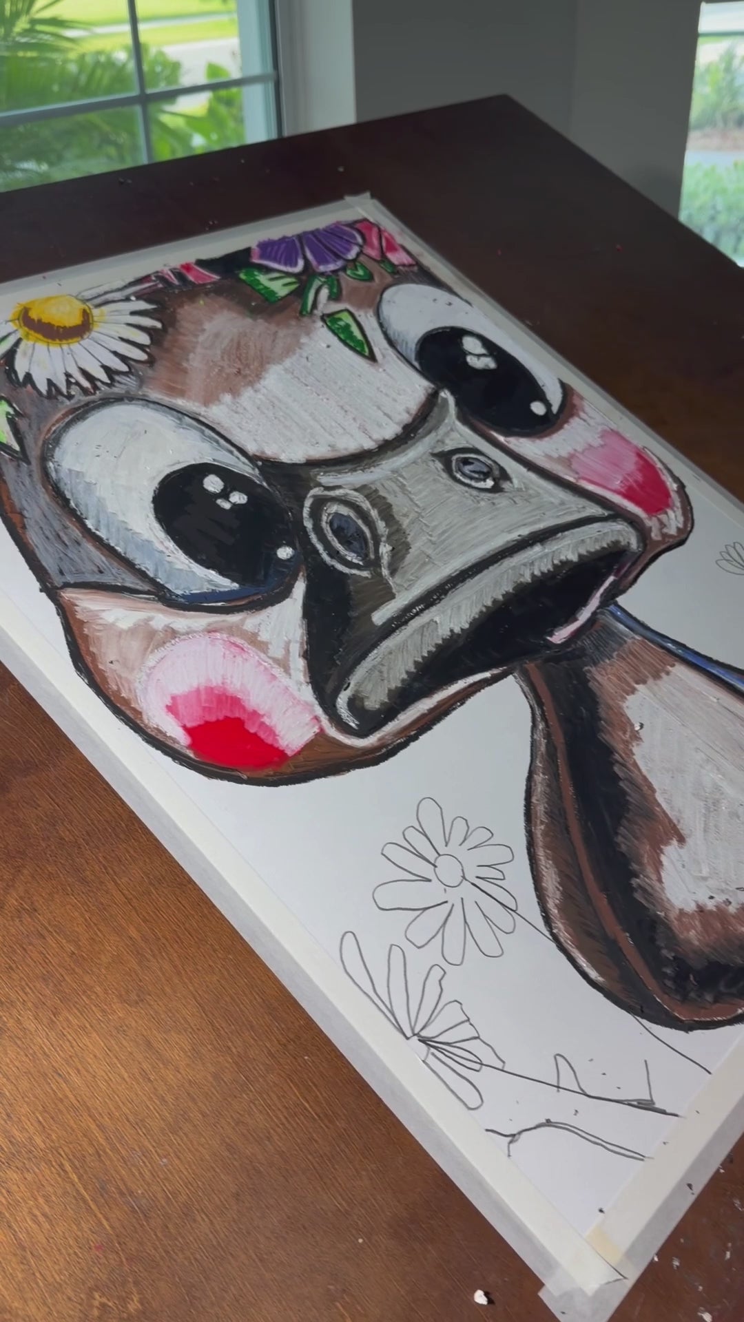 Duckling Dreams - ORIGINAL OIL PASTEL ARTWORK - 19x24" (video attached)