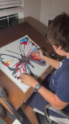 Butterfly Bliss - ORIGINAL OIL PASTEL ARTWORK - 24x19" (video attached)