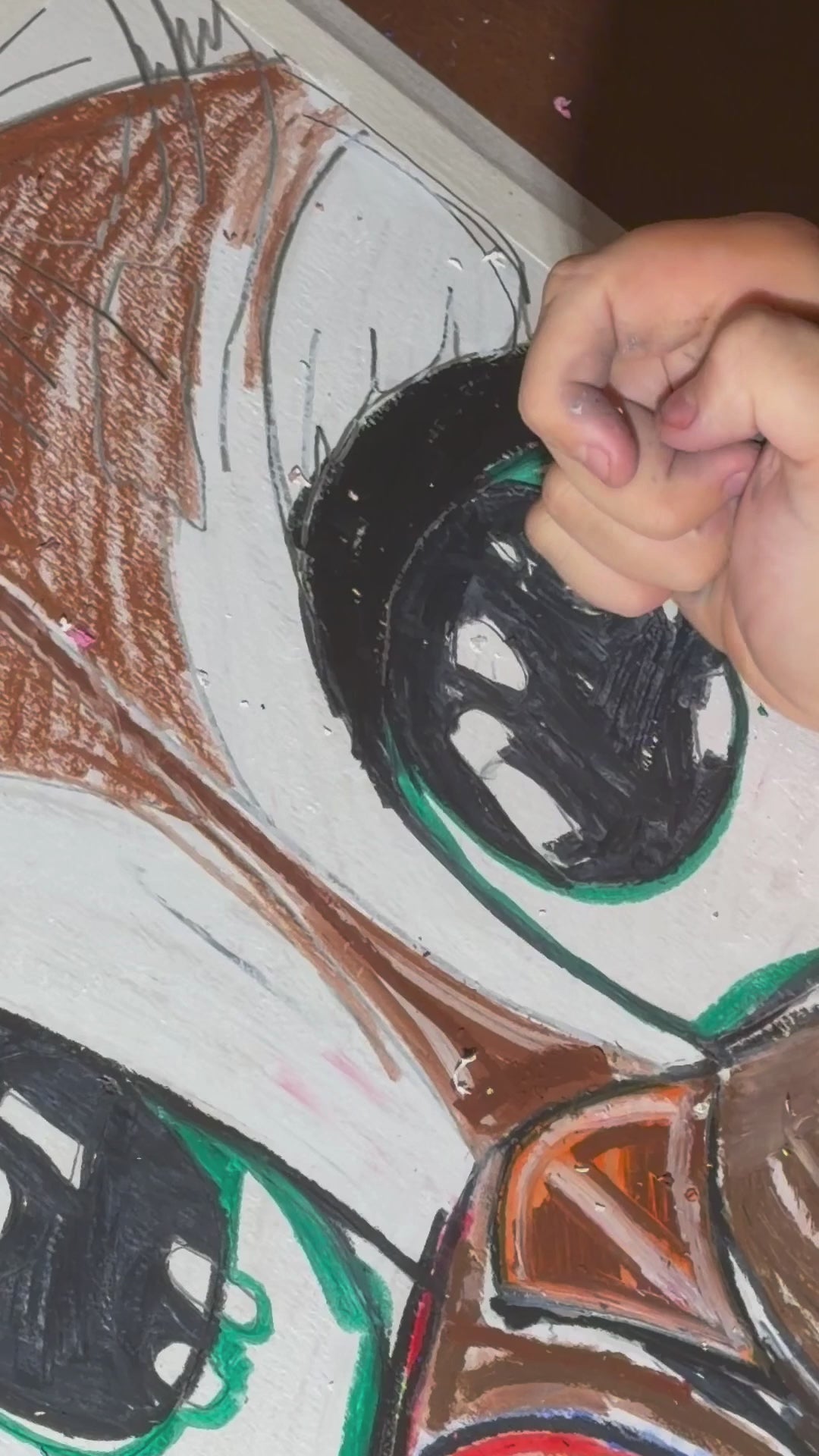 Cute Baby Owl - ORIGINAL OIL PASTEL ARTWORK - 19x24" (video attached)