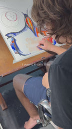 Rainbow Owl - ORIGINAL OIL PASTEL ARTWORK - 19x24"