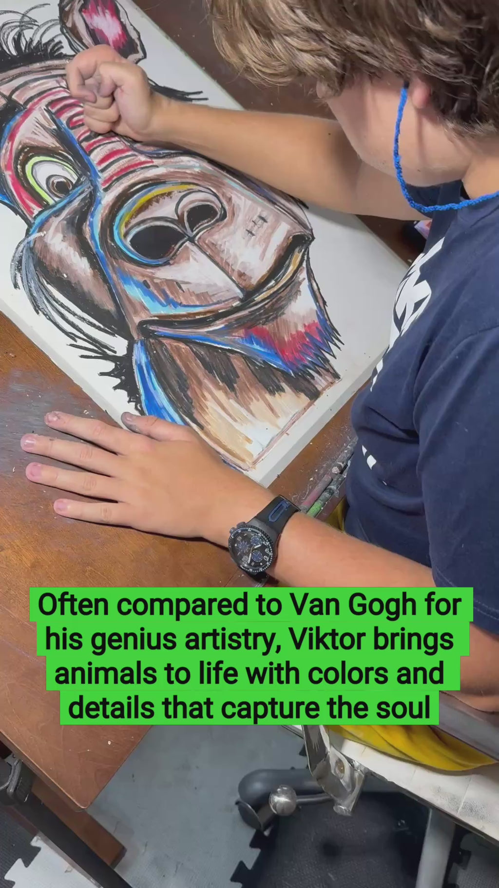 Mugzy - ORIGINAL OIL PASTEL ARTWORK - 19x24" (video attached)
