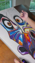 Zebra in Violet - ORIGINAL OIL PASTEL ARTWORK - 22x30" (see the video)