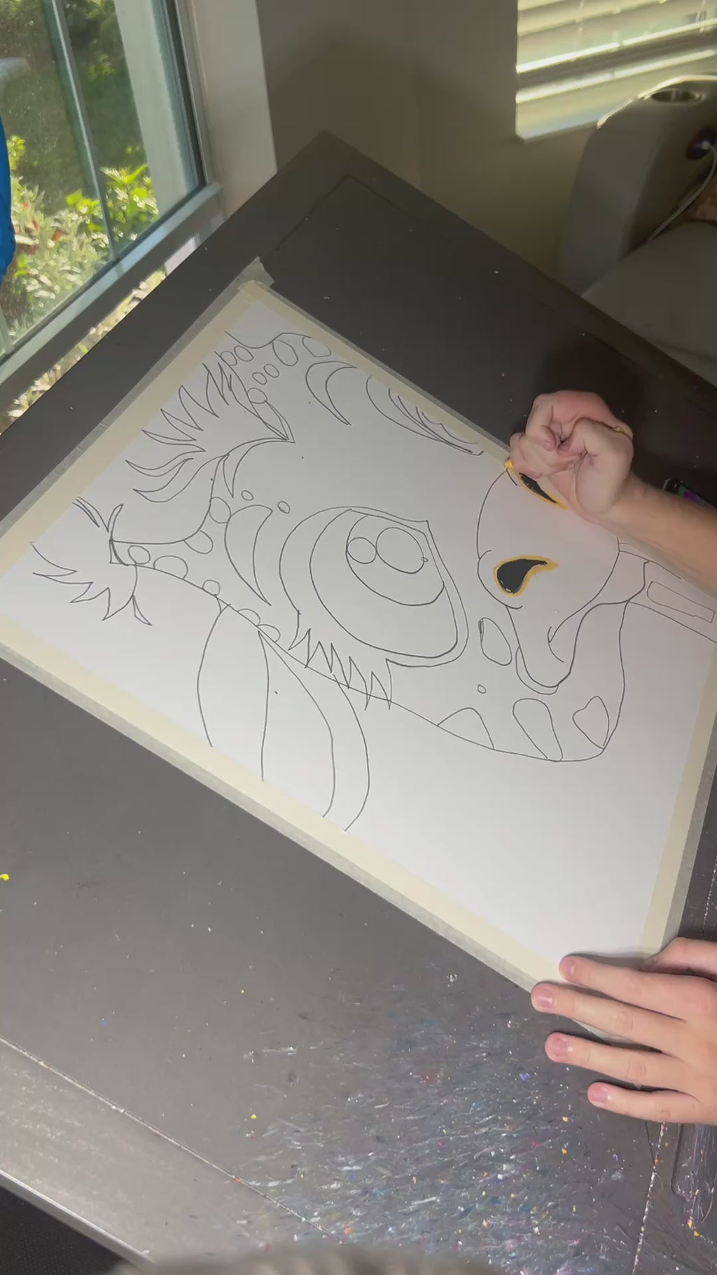 The Cute Giraffe - ORIGINAL 16x19”