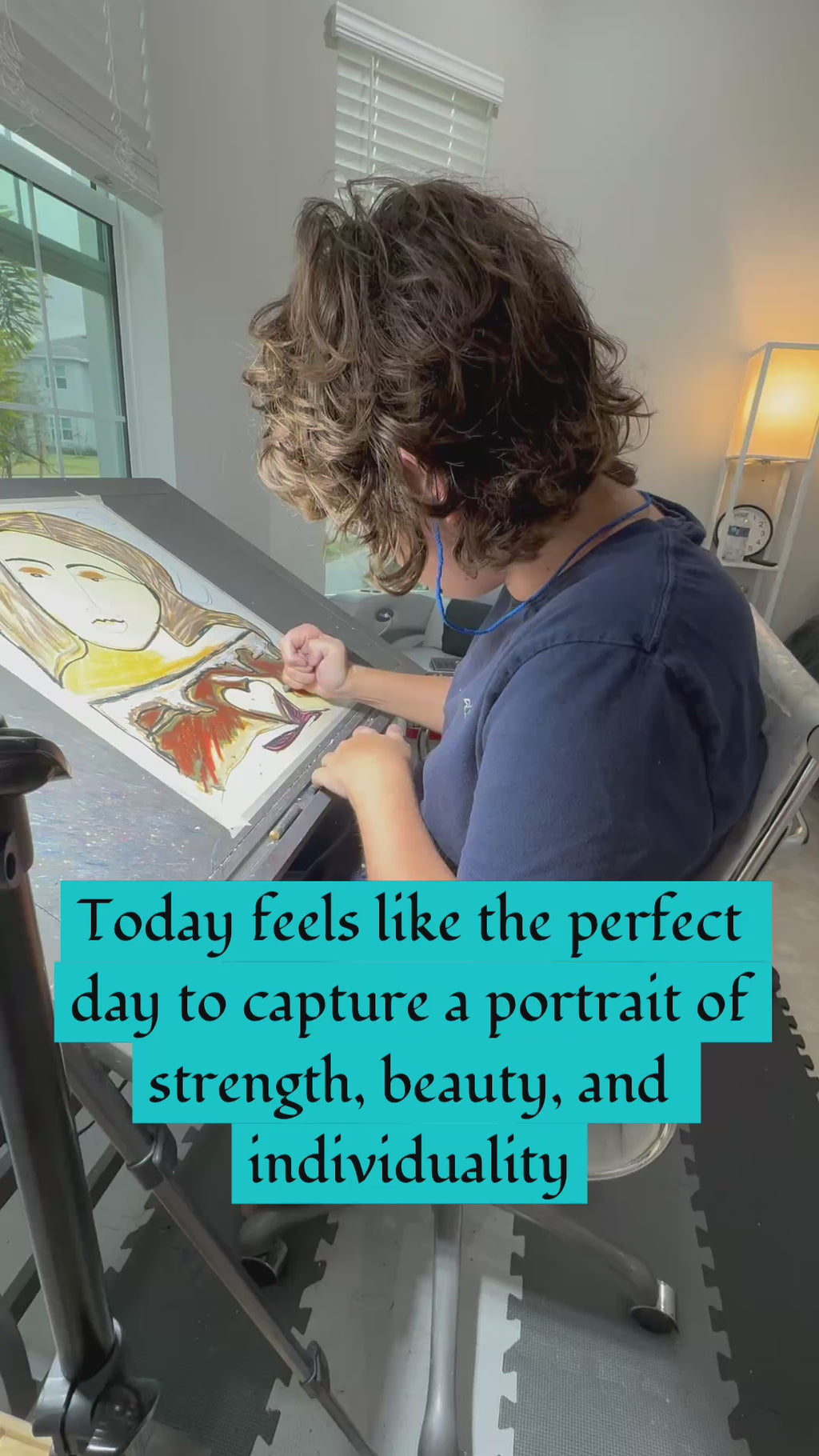 Woman Holding Heart - ORIGINAL OIL PASTEL ARTWORK - 16x19” (video attached)