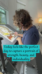 Woman Holding Heart - ORIGINAL OIL PASTEL ARTWORK - 16x19” (video attached)