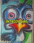 Whimsy Bird - ORIGINAL OIL PASTEL ARTWORK - 22x30" (video attached)