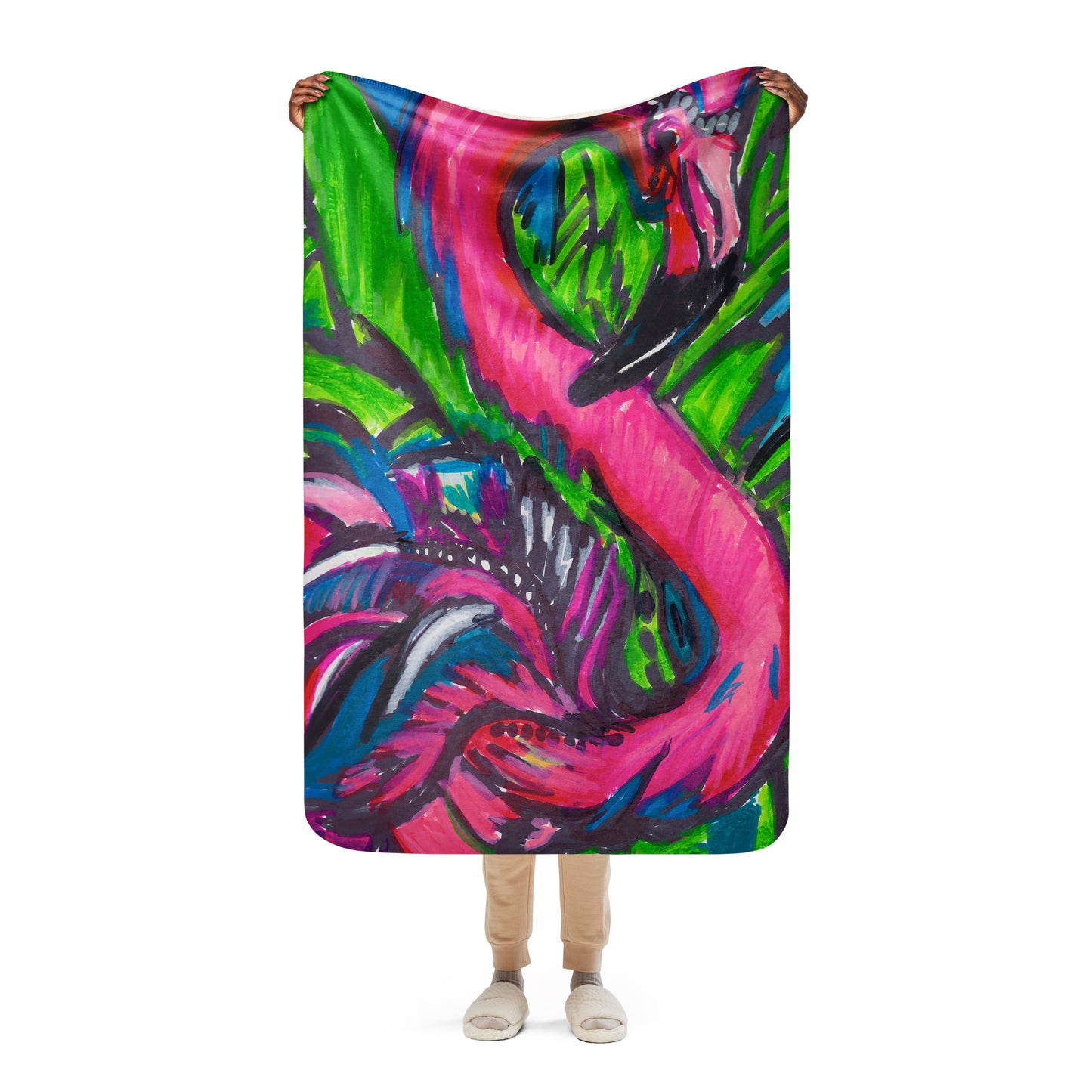 Flamingo - Sherpa blanket 37x57" (93.98x144.78cm)
