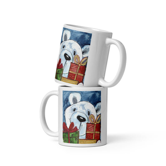 Bear - White glossy mug