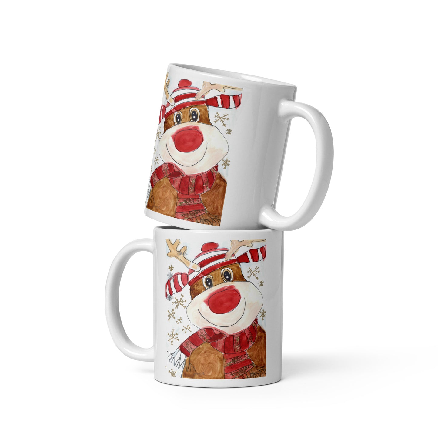 Reindeer - White glossy mug