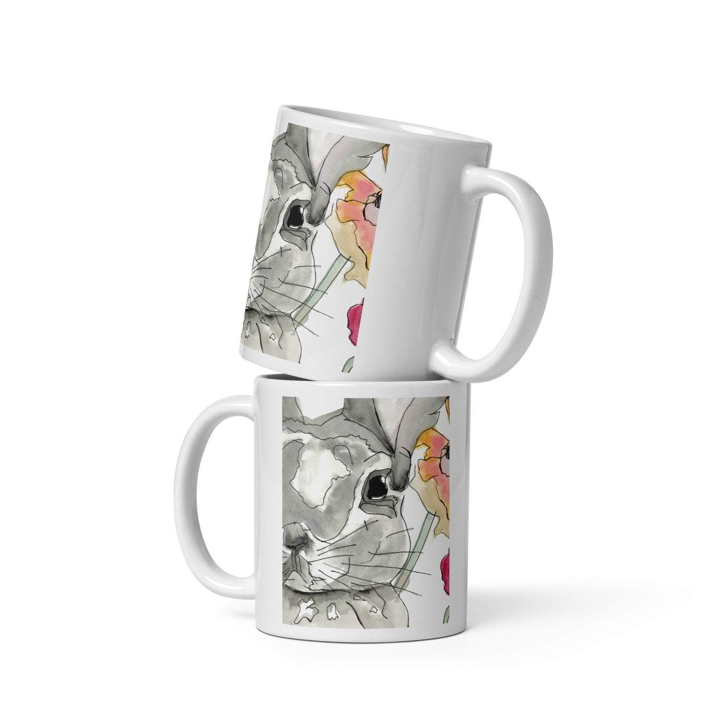 Rabbit - White glossy mug