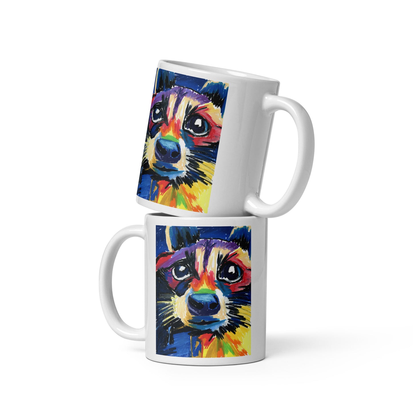 Raccoon - White glossy mug