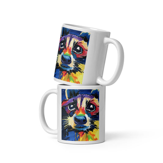 Raccoon - White glossy mug